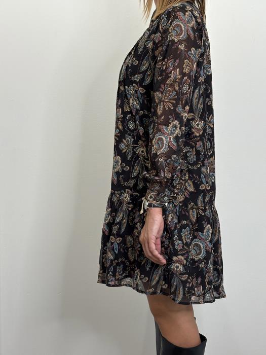 Abito corto in voile stampato