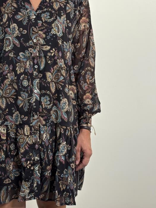 Abito corto in voile stampato