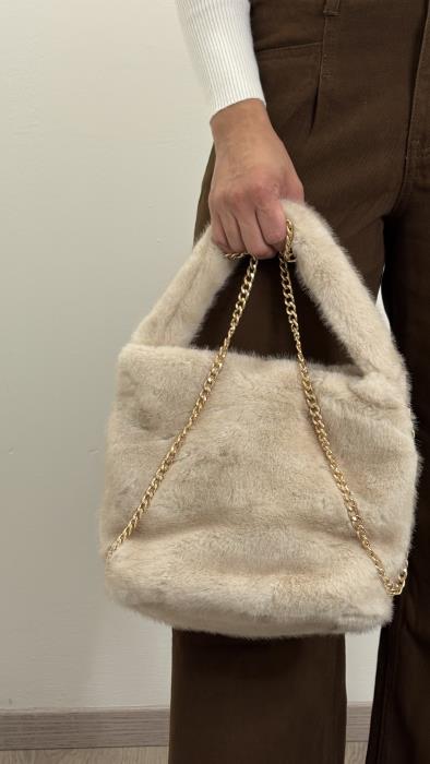 Borsa a mano in ecopelliccia