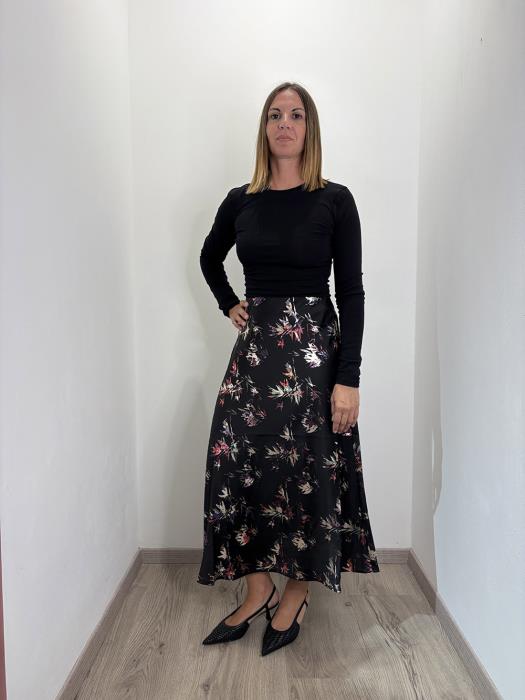 Gonna lunga con stampa floreale