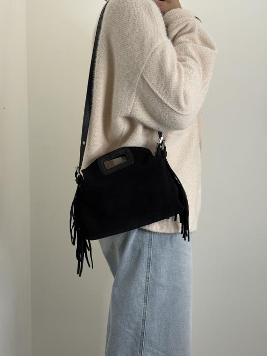 Mini bag vera pelle con frange