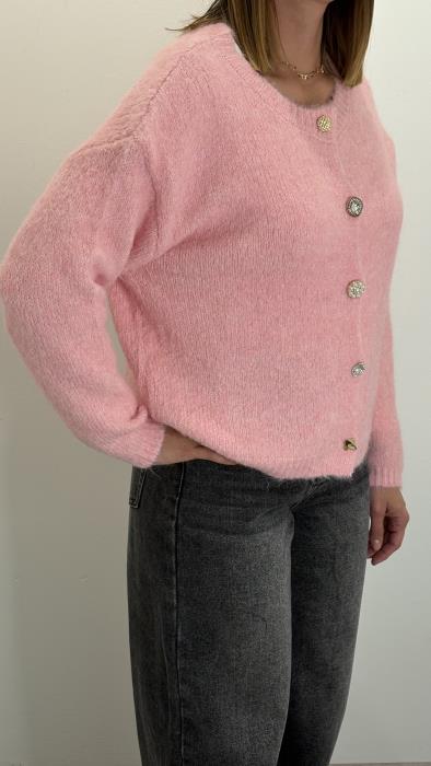 Cardigan con bottoni gioiello