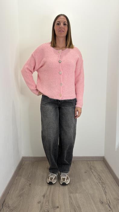 Cardigan con bottoni gioiello