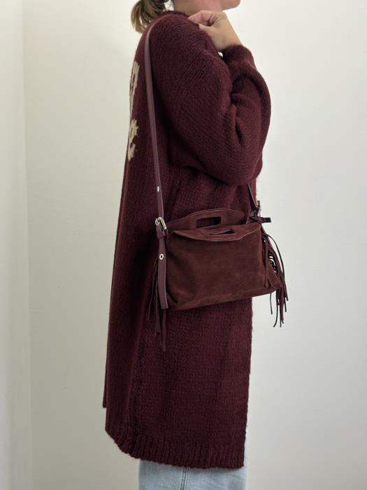 Mini bag vera pelle con frange