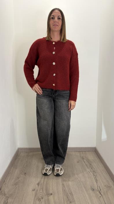 Cardigan con bottoni gioiello