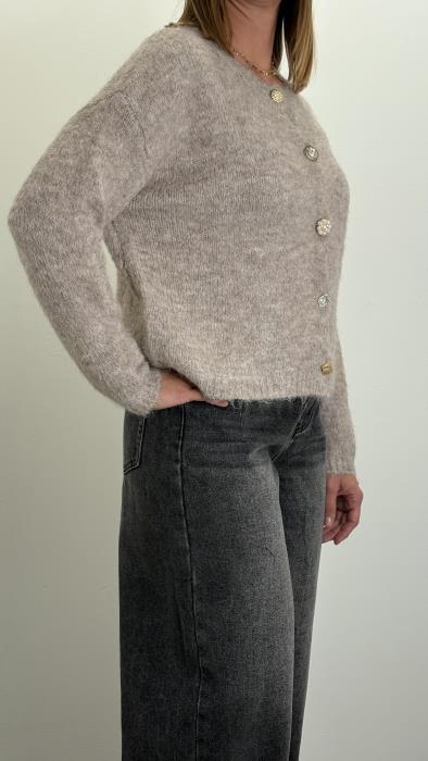 Cardigan con bottoni gioiello