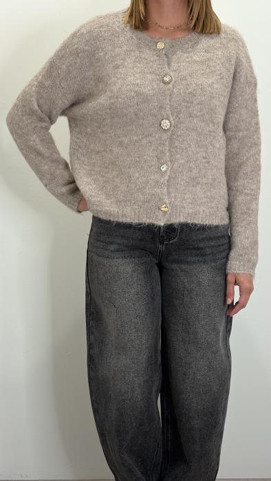 Cardigan con bottoni gioiello