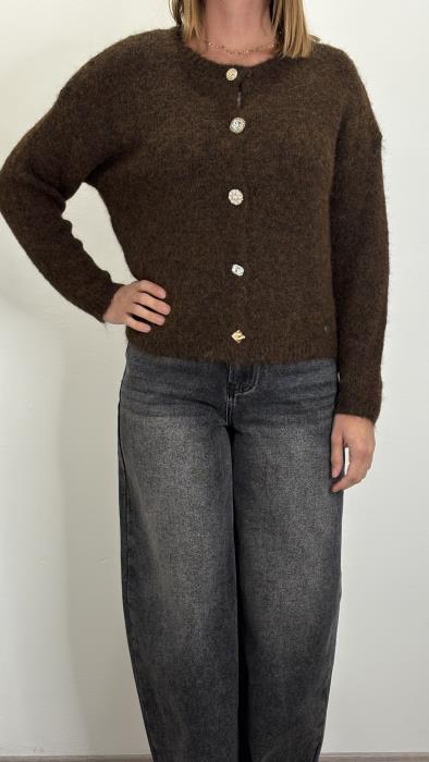 Cardigan con bottoni gioiello