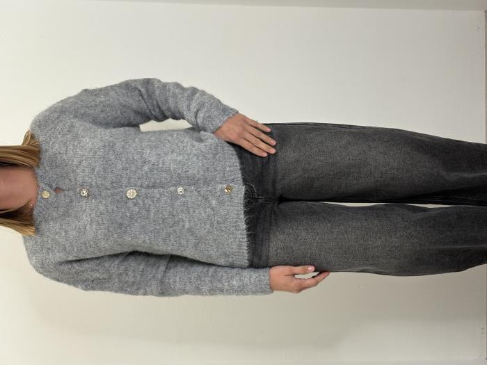 Cardigan con bottoni gioiello