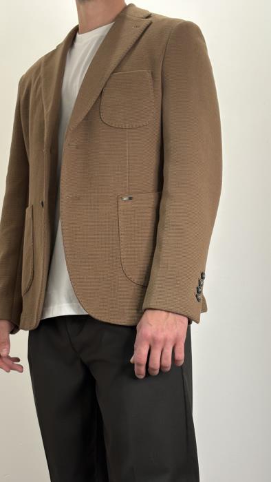 Giacca monopetto in tessuto strutturato