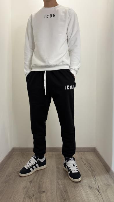 Felpa girocollo con logo basic