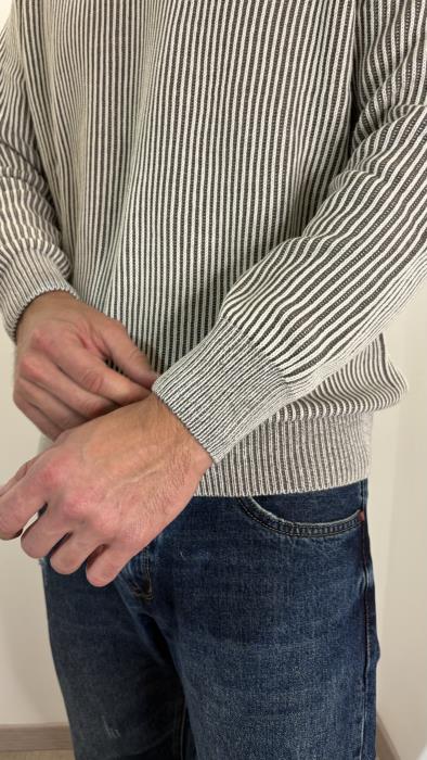 Maglione costina bicolor