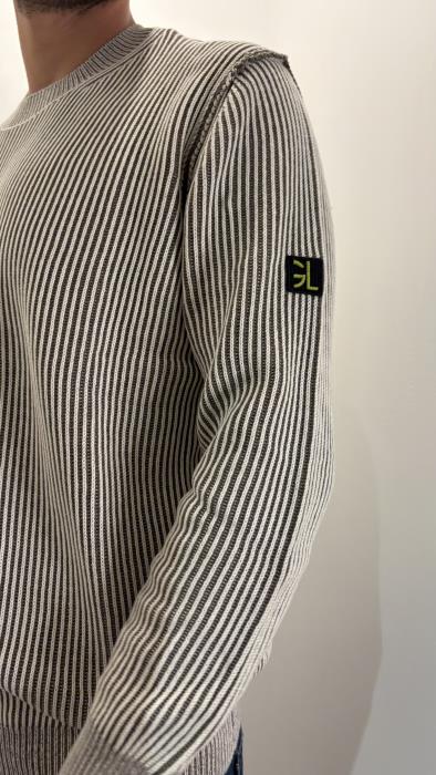 Maglione costina bicolor