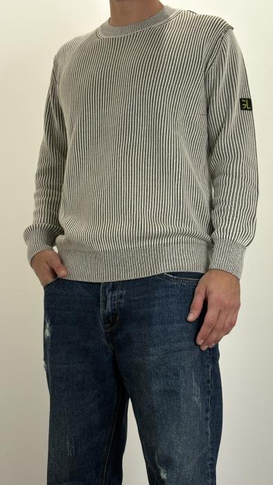 Maglione costina bicolor