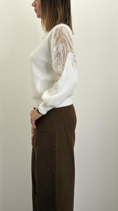 Maglione spalle traforate 