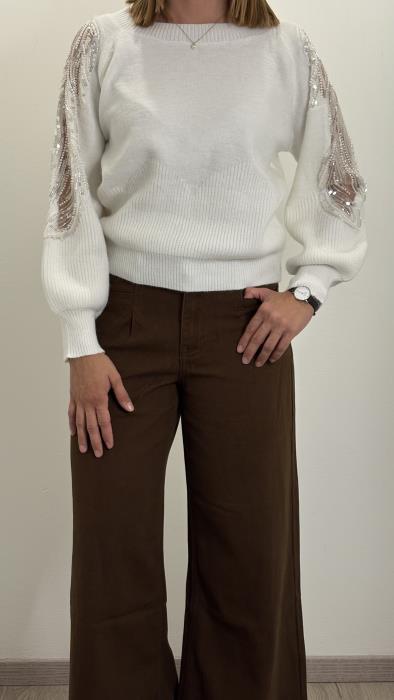 Maglione spalle traforate 