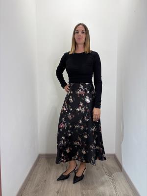Gonna lunga con stampa floreale