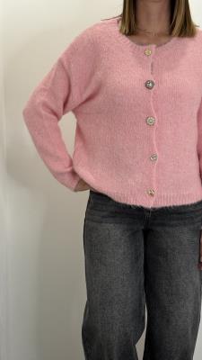 Cardigan con bottoni gioiello