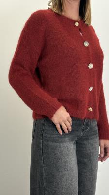 Cardigan con bottoni gioiello